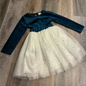 Elegant Blue and White Kids Dress